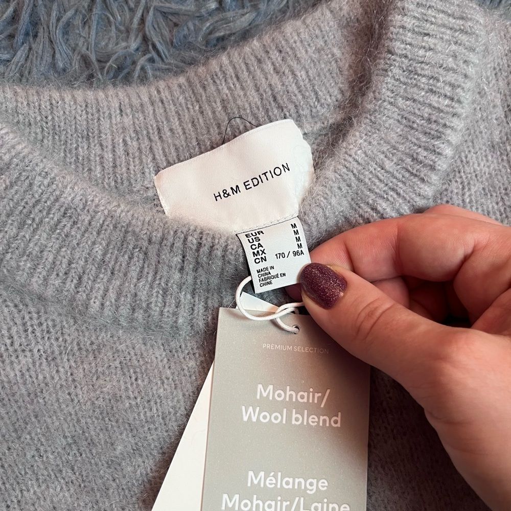 NWT H&M Edition Premium Selection Oversized Mohair Blend Sweater Size M - Picture 6 of 10